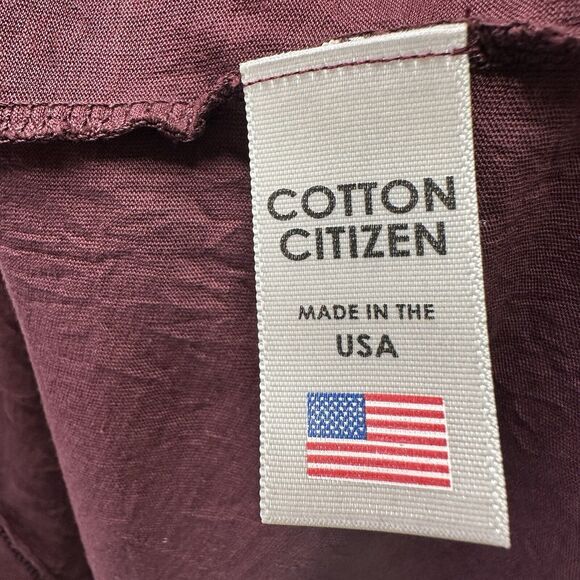 Cotton Citizen Shirt Mens Small Burgundy Classic Textured Long Sleeve Designer - Picture 9 of 14